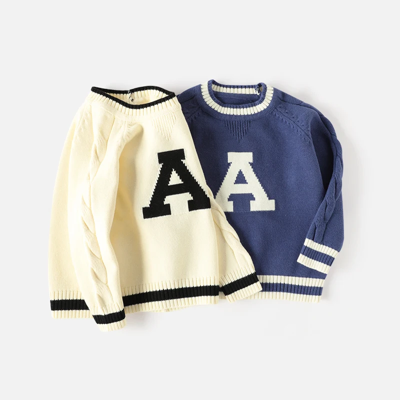 Factory Direct Selling Baby Knitwear Letter Pattern Pullover Boy Sweaters