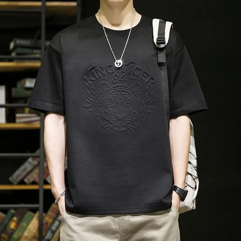 wholesale High Quality Factory Price Embossed Logo T shirt 100% Cotton Custom Men Tshirt