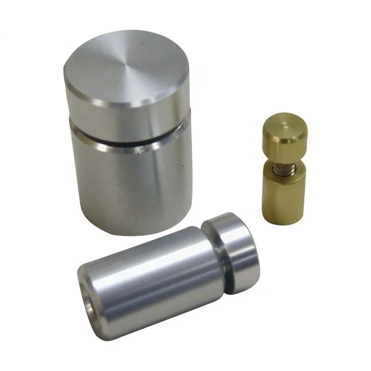 EKOO Stainless Steel Silver Glass Standoff Stud