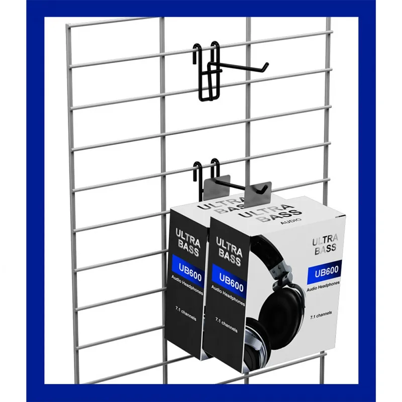 Spinner 4-Sided Metal Wire Grid Panel Trinkets Holder Rack Commercial Supermarket Metal Hanger Accessories Display Rack