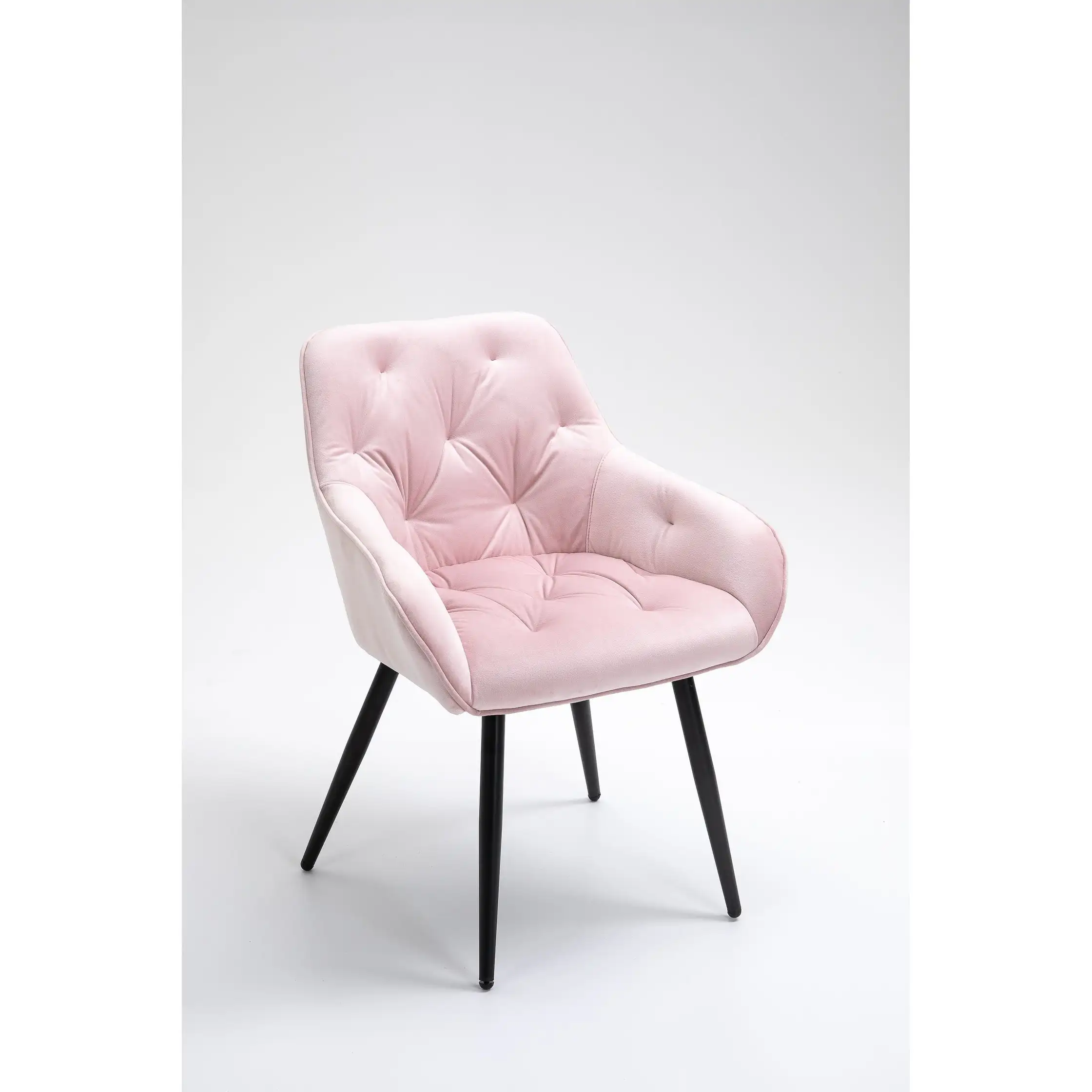 
Top quality indian free sample Nordic Fabric Dining Room Chairs With Black Powder Coating Metal Legs 