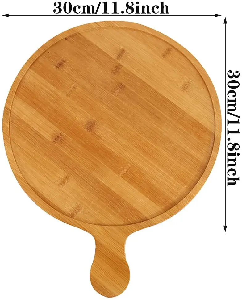 Pizza Stone With Bamboo Wood Pizza Peel For Grill Set of 2 Pizza Tool Bamboo cutting Board
