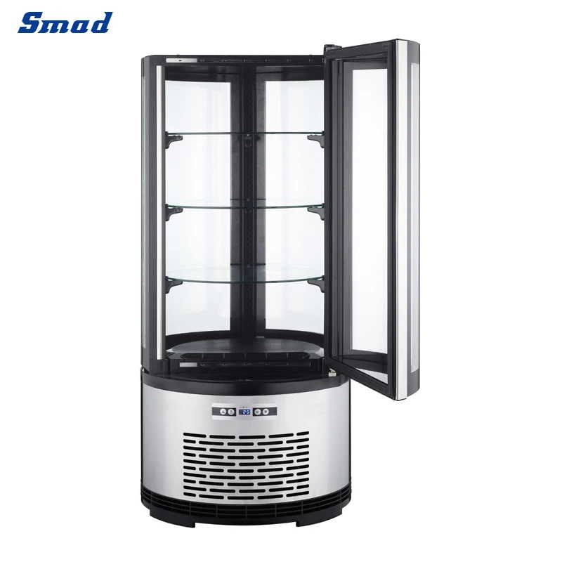 Smad Supermarket Bakery Display Commercial Coke/Beverage 4 Side Glass Showcase