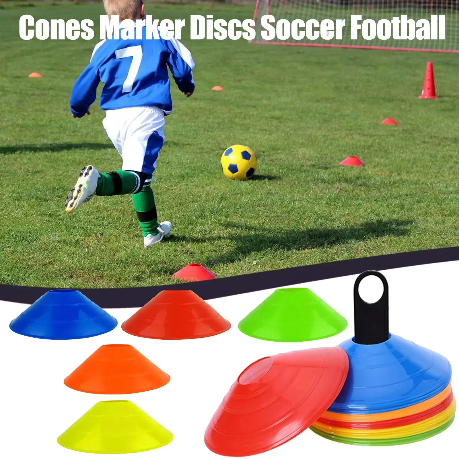 SP Wholesale Disc Cones Soccer Cones for Training Kids Set of 50 Disc Agility Cones with Carry Bag and Holder