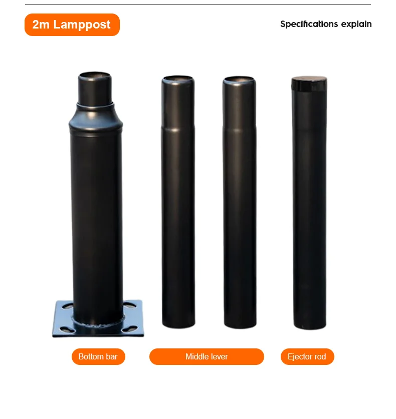 Outdoor Adjustable Light Pole Wholesale Price Good Quality Factory Directly Sale Modern Lamp Post Galvanized Steel Split Type