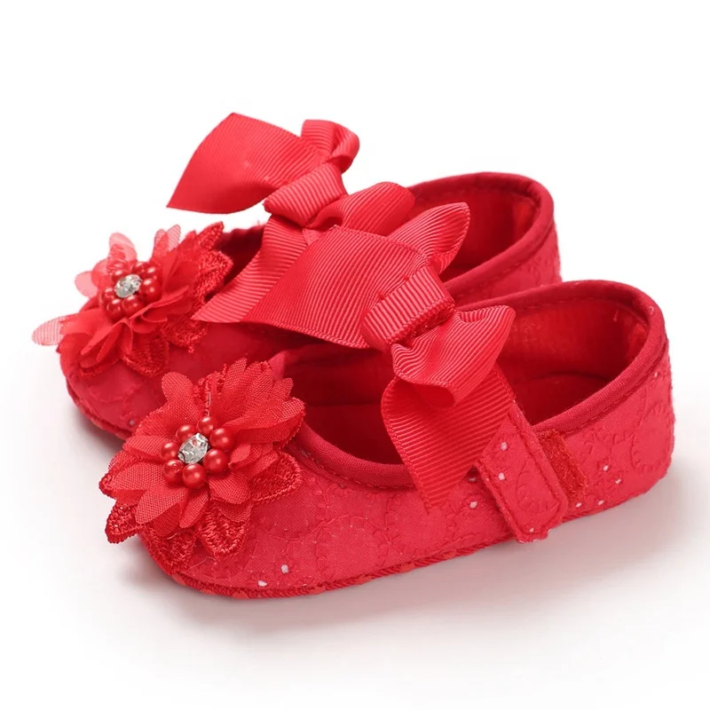 Лидер продаж, красивая кружевная Цветочная обувь для маленьких девочек EVERTOP, обувь для новорожденных