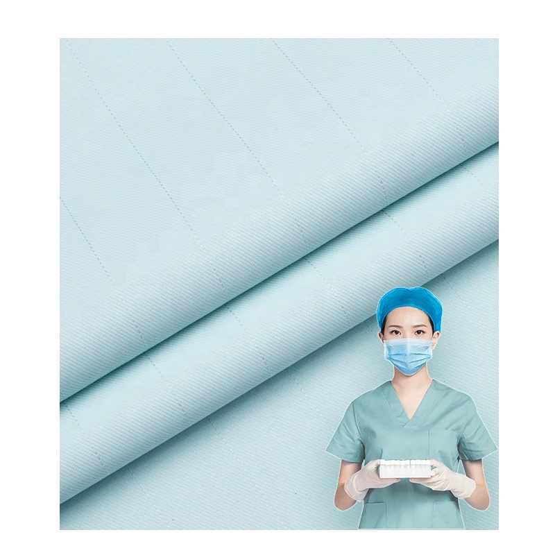 Nurse Workwear Uniforms Fabric for Medical Scrubs Agion 99% 50 Times Wash Nursing Hospital Scrubs Uniform Fabric