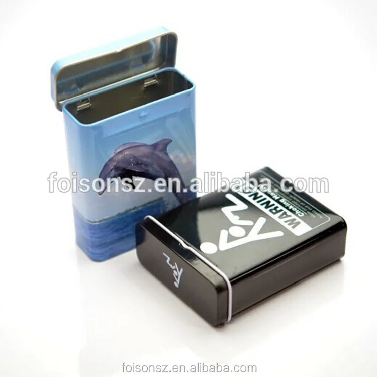 classic design rectangular cigarette cigar metal tin case