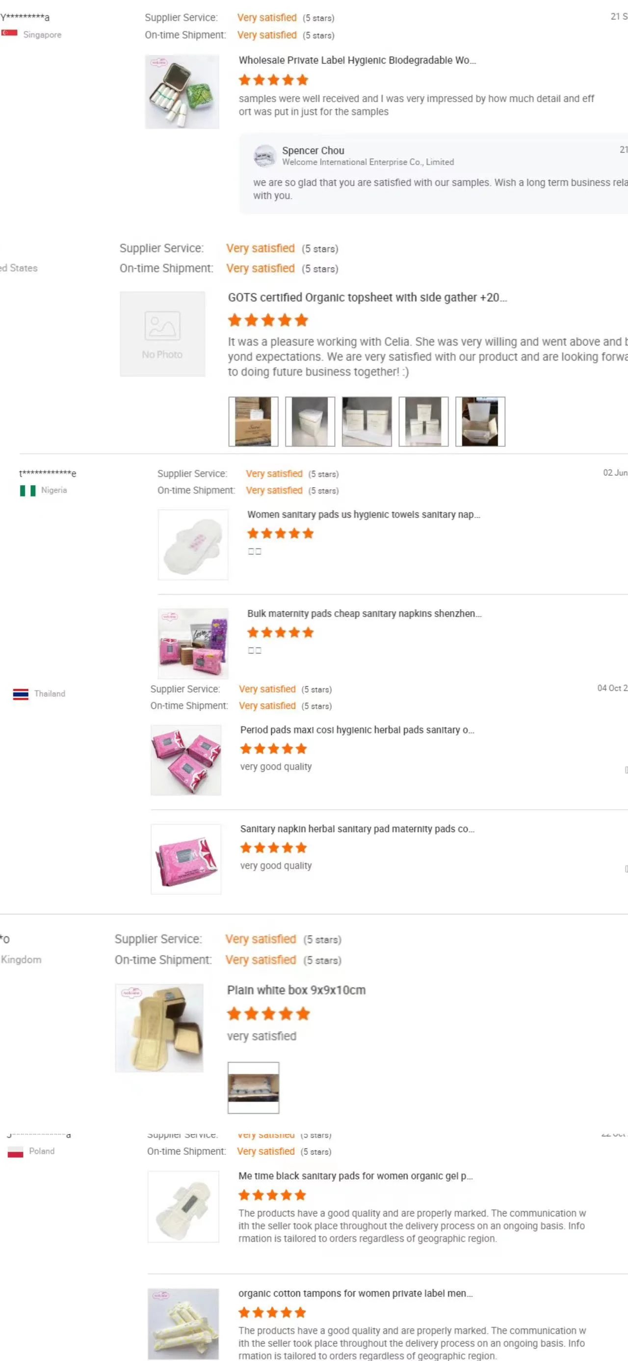 Daraz online shopping products low MOQ super GOTS certificated wholesale organic tampons private label twist wrap film tampons
