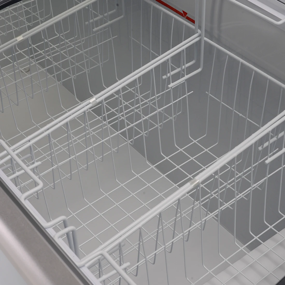 Supermarket Curved Glass Door Meat Showcase Commercial Island Chest Freezer