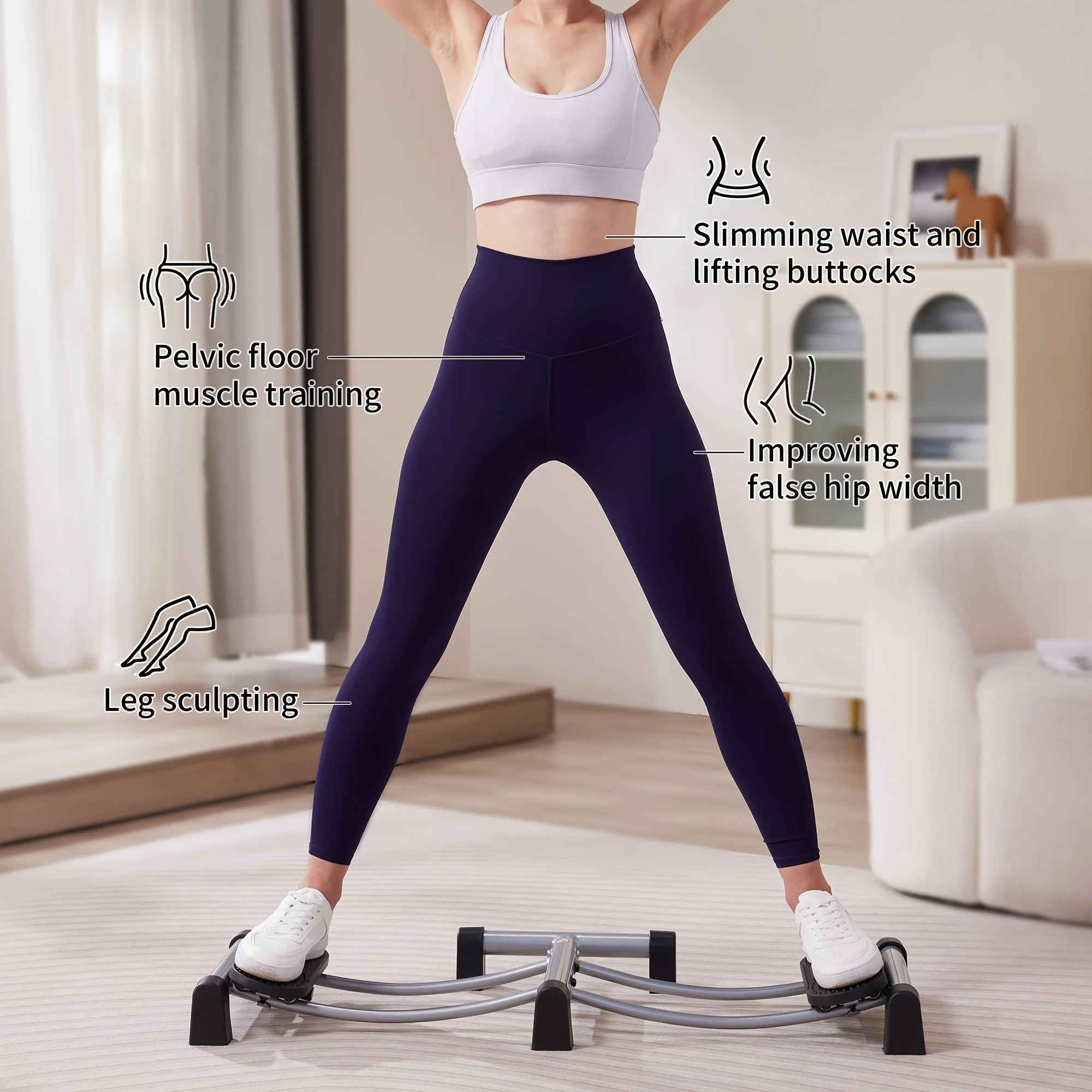2024 Hot Product Indoor Fitness Equipment Skiing Machine Pelvic Floor Muscle Inner Thigh Exerciser Leg Exercise Equipment