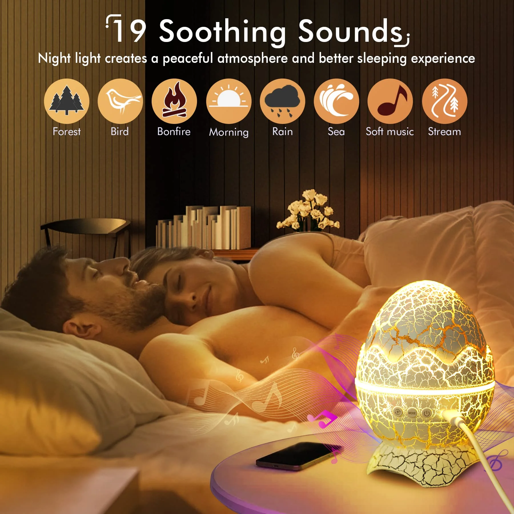 Dinosaur Eggs Aurora Star Projector Sky Star Starry Lamp Projector with Speaker Bedroom LED Star Light Projector