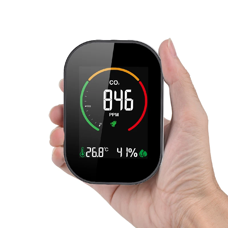 Mestek Three Color Bar Digital Sound Double Alarm 3 in 1 CO2 Meter USB CO2 Monitor Meter Real-time 400~5000 PPM CO2 Meter