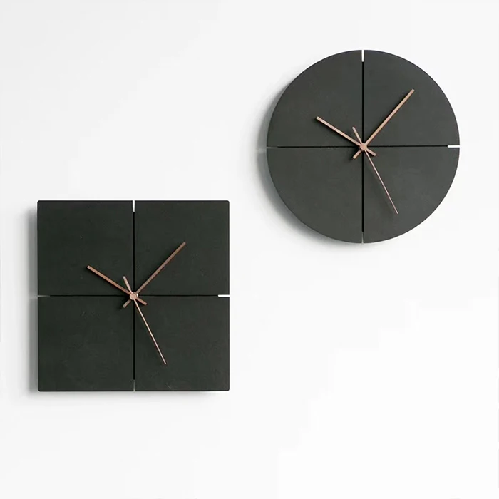 Home Decoration Simple Round Design Cement Concrete Wall Clock