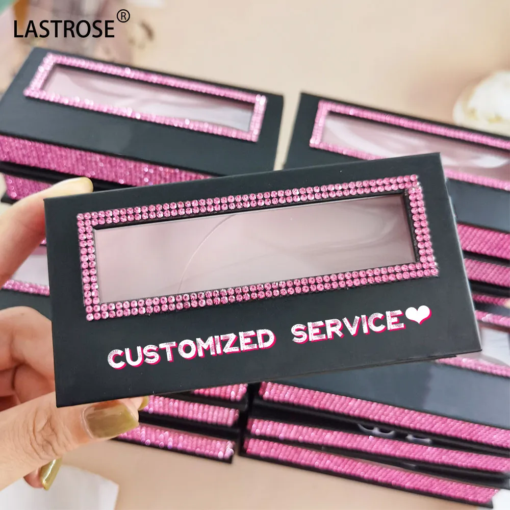 bling rhinestone your own logo eyelash packaging box private label diamond empty eyelashes cases for lashes
