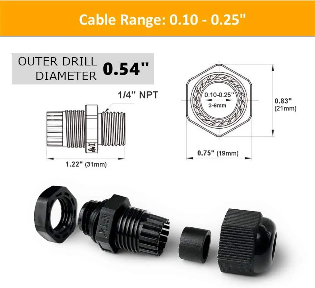 PG7 PG9 PG11 PG13.5 PG16 PG21 PG29 PG36 PG42 PG48 PG63 M12 M16 M18 M20 M22 M25 M32 nylon metal brass stainless steel cable gland