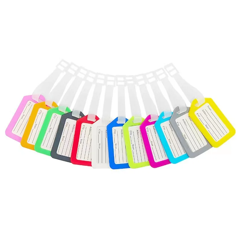 Travel Accessories trolley case bulk bag label custom printed logo plastic  loop cruise hang luggage tags