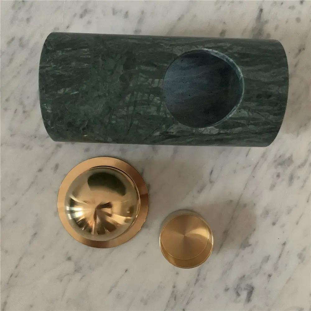 SHIHUI Natural Marble Candlestick Holder Custom Logo Round Decorative Marble Candle Jar for Home Decor Wholesale