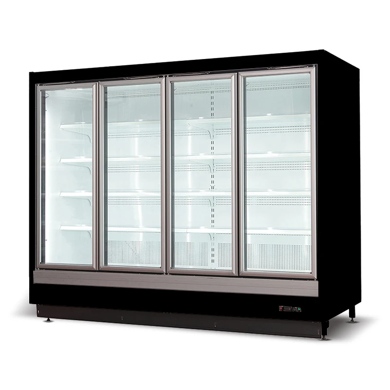 High Quality Air-cooled and Automatic defogging Vertical beverage display case  glass door fridge freezer