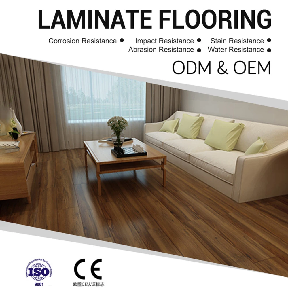 Wholesale Waterproof Laminated Wood Flooring 7mm 8mm 10mm 12mm German Hdf