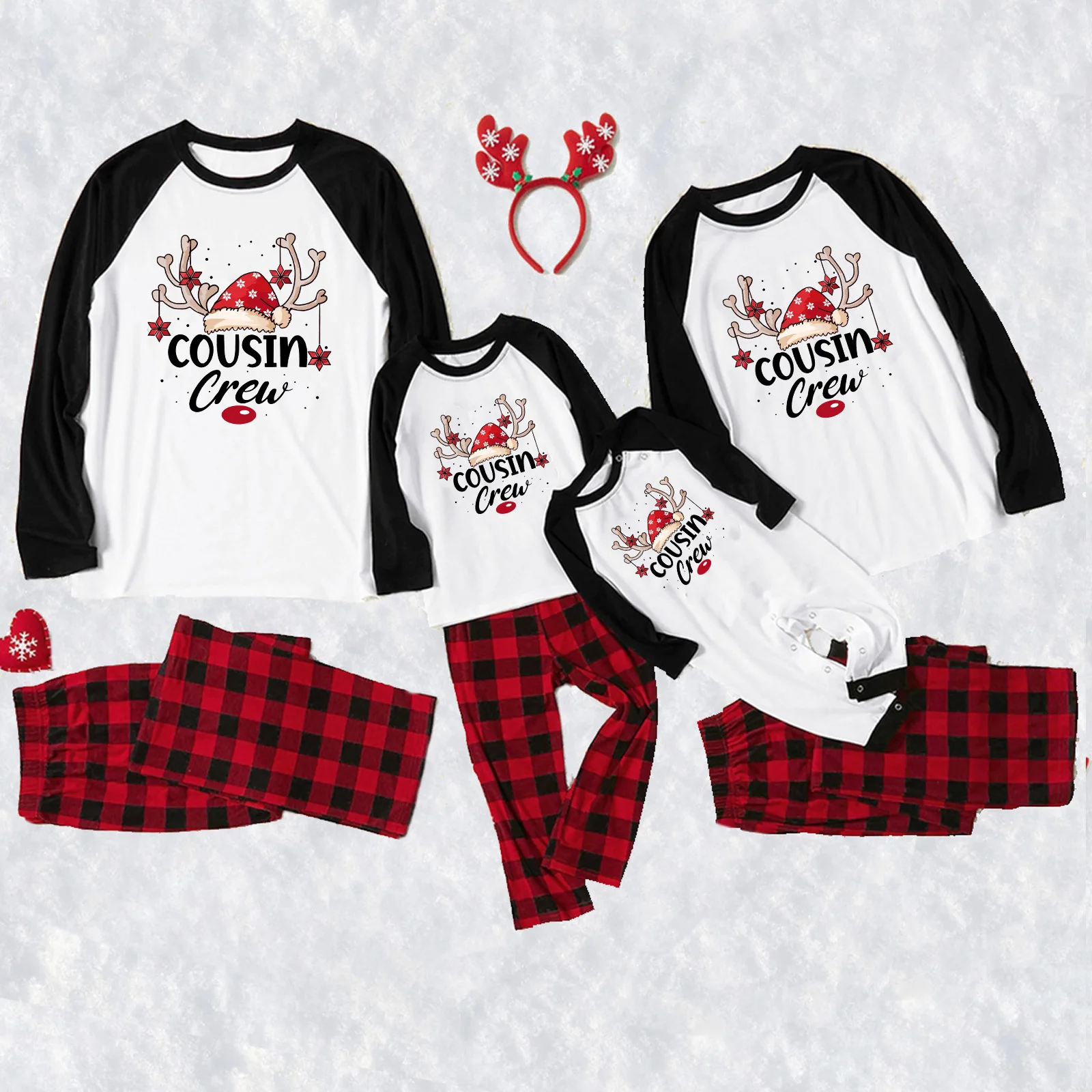 Wholesale Winter Long Sleeve Women Men Kids 2 Piece Pajamas Set Family Matching Christmas Pajamas