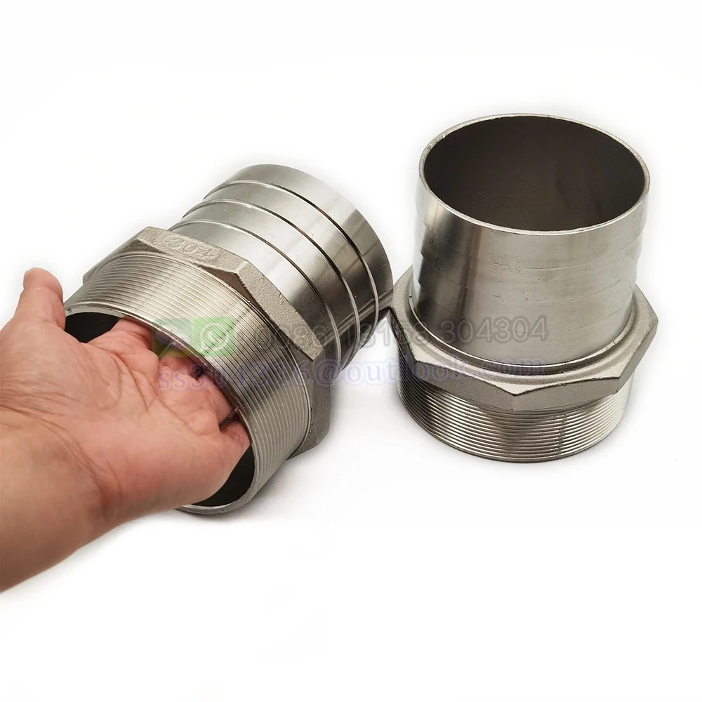 Stainless Steel Male Hose Barb Connector Male BSP NPT 4 inch to 4 inch hose barb Home Brew Fitting Water Fuel Air