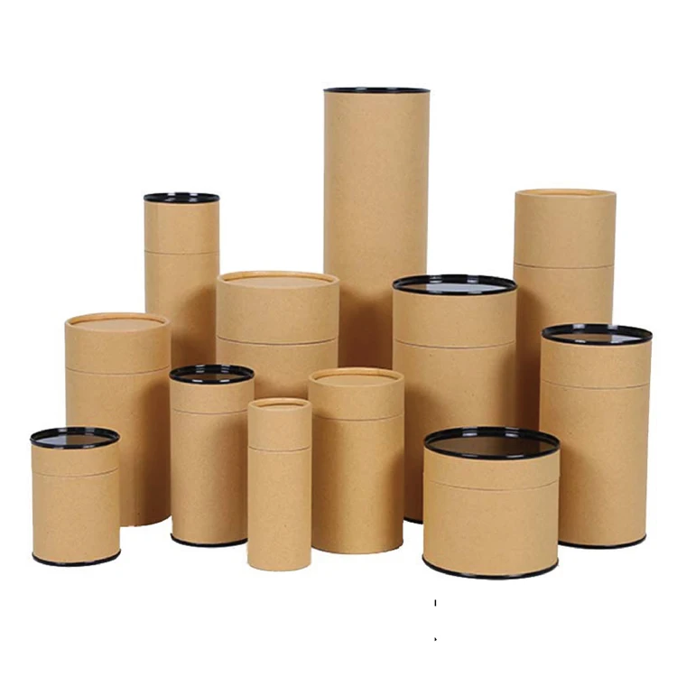 cylinder kraft cardboard paper tubes food grade cylinder paper tube food grade round cylinder custom size food grade black cardb