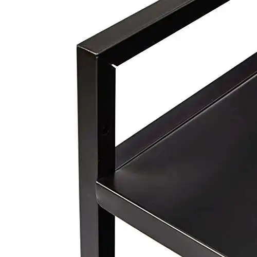 Basics 3-Tier Detachable Black Metal Rolling Cart Kitchen Storage Trolley on Wheels