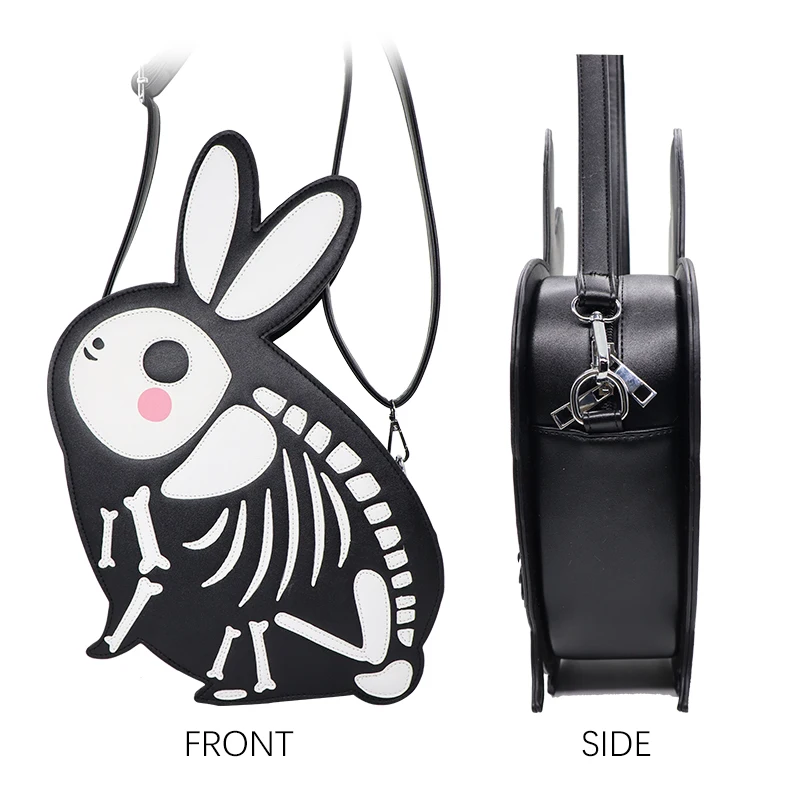 OEM/ODM Anime Bunny Shape Convertible Bags Skeleton Applique Gothic Backpacks