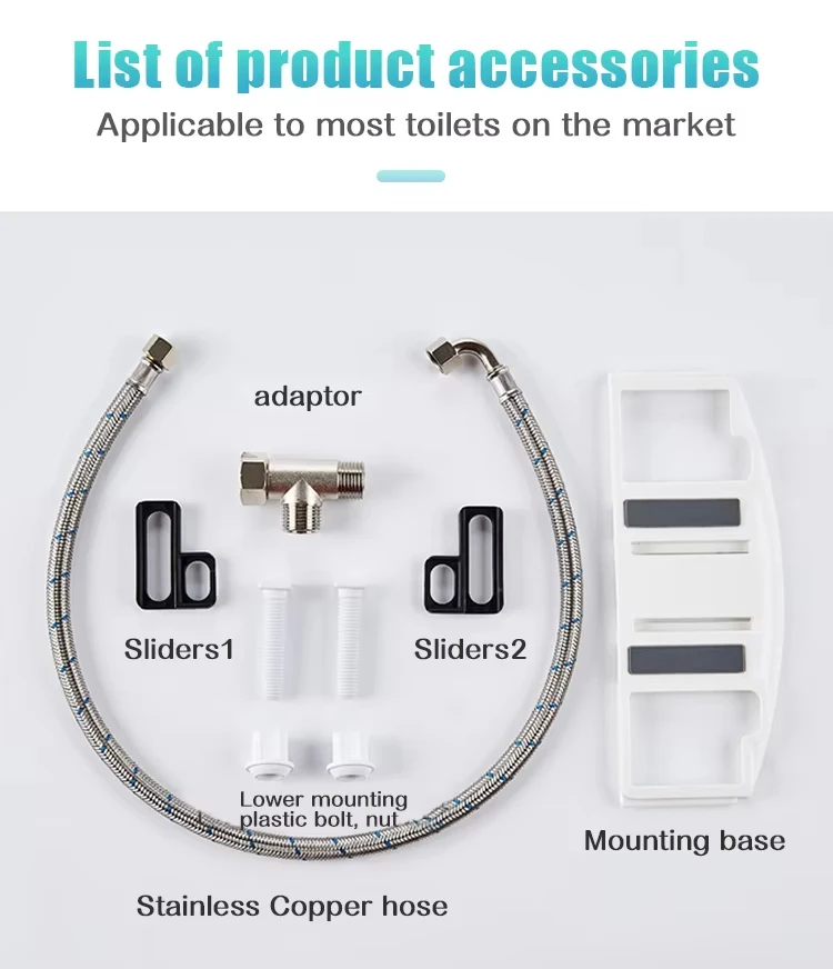 Electric Bidet Seat Electronic Heated Toilet Seat with Warm Air Dryer and Temperature Controlled Wash Functions