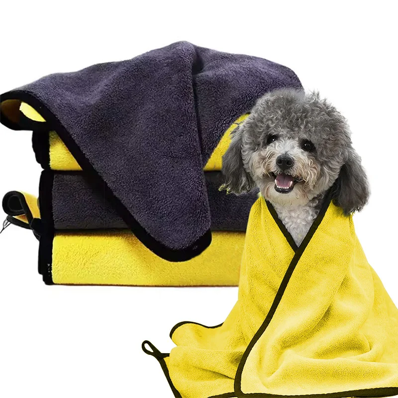 Custom Size Wholesale OEM Logo Washable Quick Dry Absorbent Water Microfiber Pet Bath Towels Dog Towel