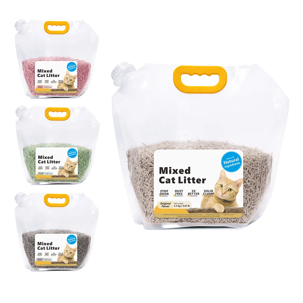 OEM Customize 6L Deodorization Dust Removal Quick Clumping Mixed Bentonite Tofu Cat Litter