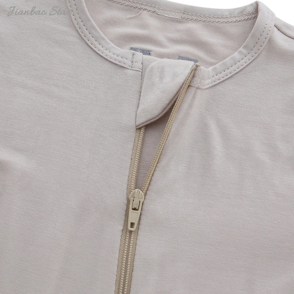 High Quality Cotton Bamboo Spandex Long Sleeves Baby Rompers Custom Print Baby Sleep Suit Baby Jumpsuit Pajamas Set