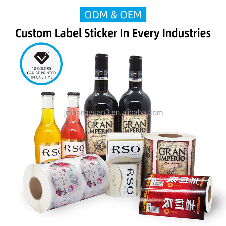 Custom Printing Food Label Beverage Drinking Wine Bottle Label Sticker for Packaging