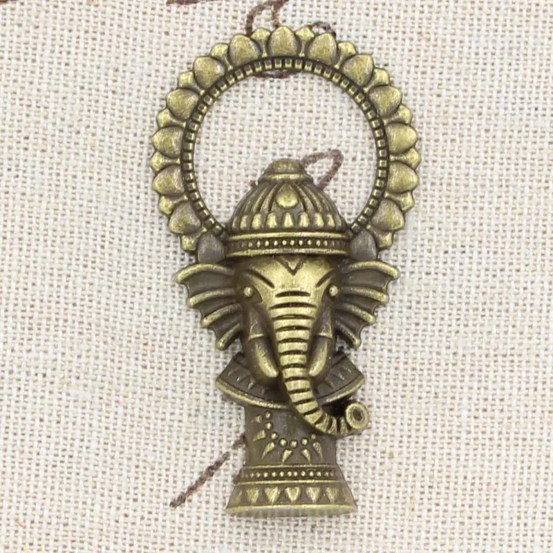 Подвески Ganesha слон Будда 50x28 мм тибетский серебряный цвет антикварные ювелирные изделия Сделай Сам ручной работы
