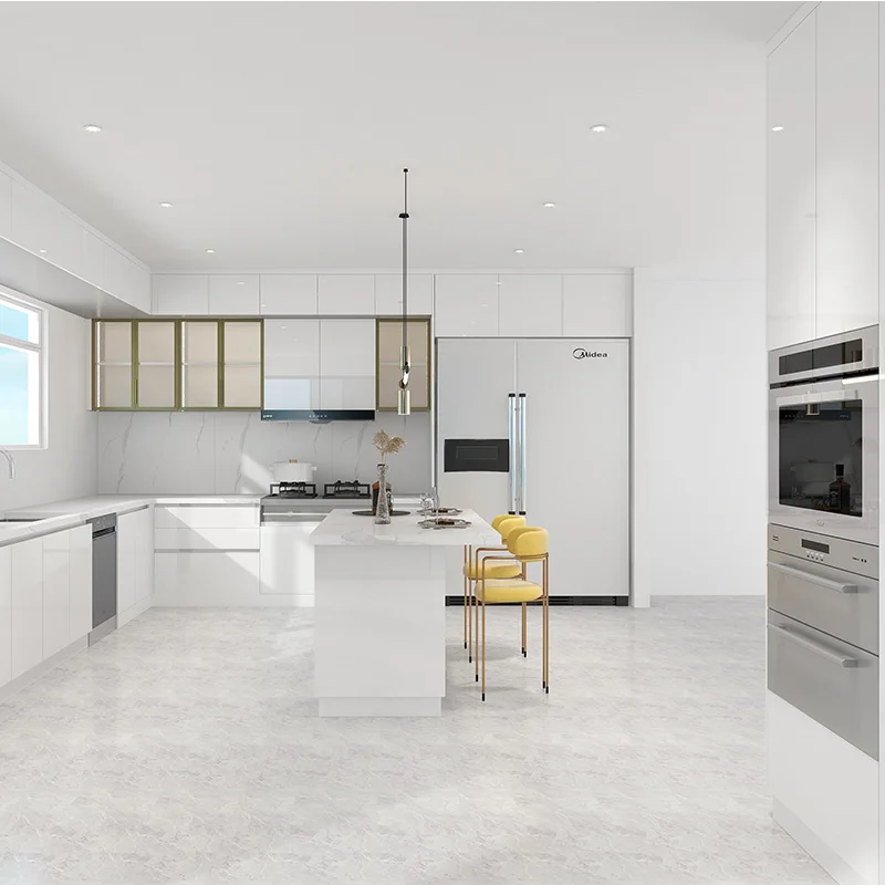 Kitchen Cabinet Kitchen Furniture White Furniture Cheap Modern Customize Design Cupboard Set Kitchen Cabinet