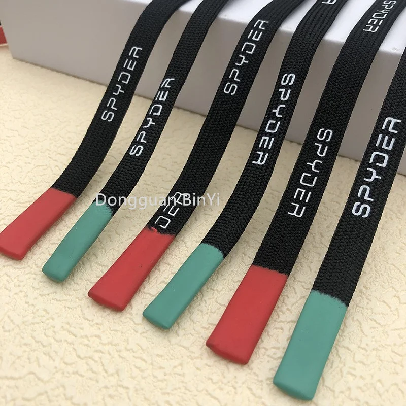 1000 Colors Wholesale 10MM Customized Metal Tips Flat Braided Drawcord Polyester Round Rope With Plastic Tips For Pants