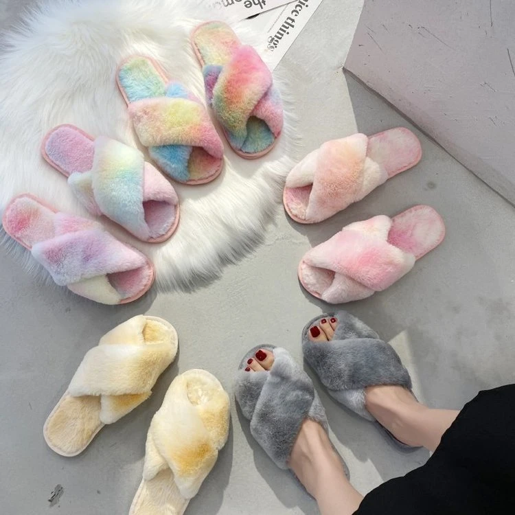 
D96342 Autumn/winter cross wool slippers lady indoor plush flat floor with open toe thermal cotton slipper D96342 Autumn/winter cross wool slippers lady indoor plush flat floor with open toe thermal cotton slipper 