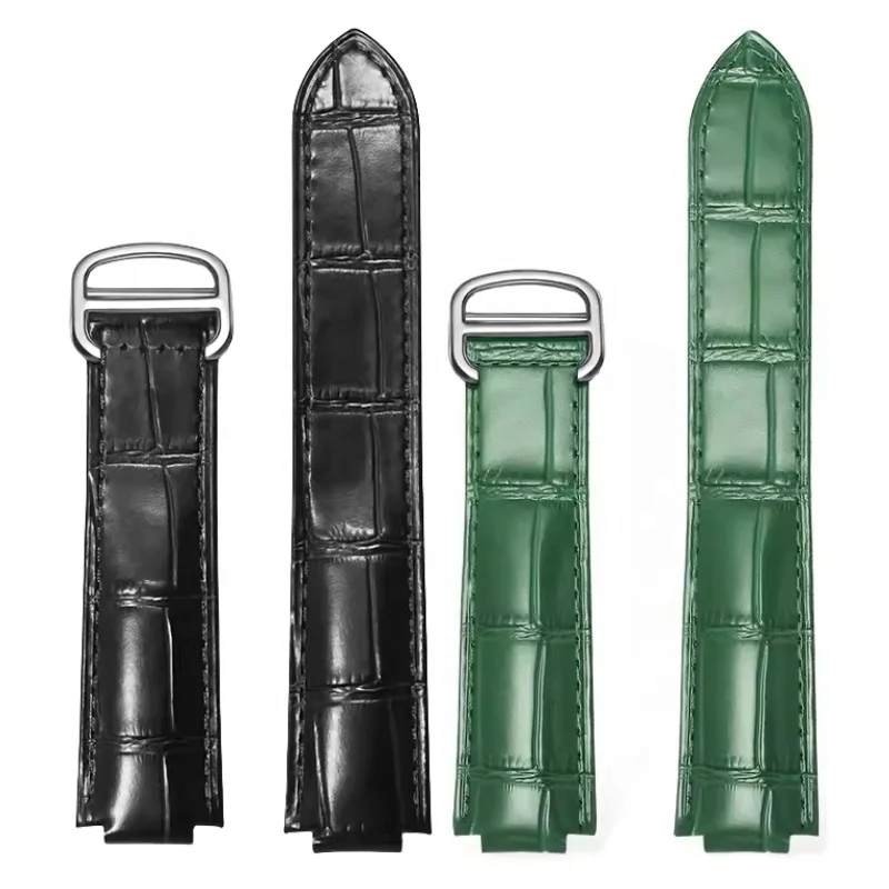 14 16 18 20 22 mm Leather watch band for Pasha tank ballon bleu watch pink blue purple white leather watch strap crocodile