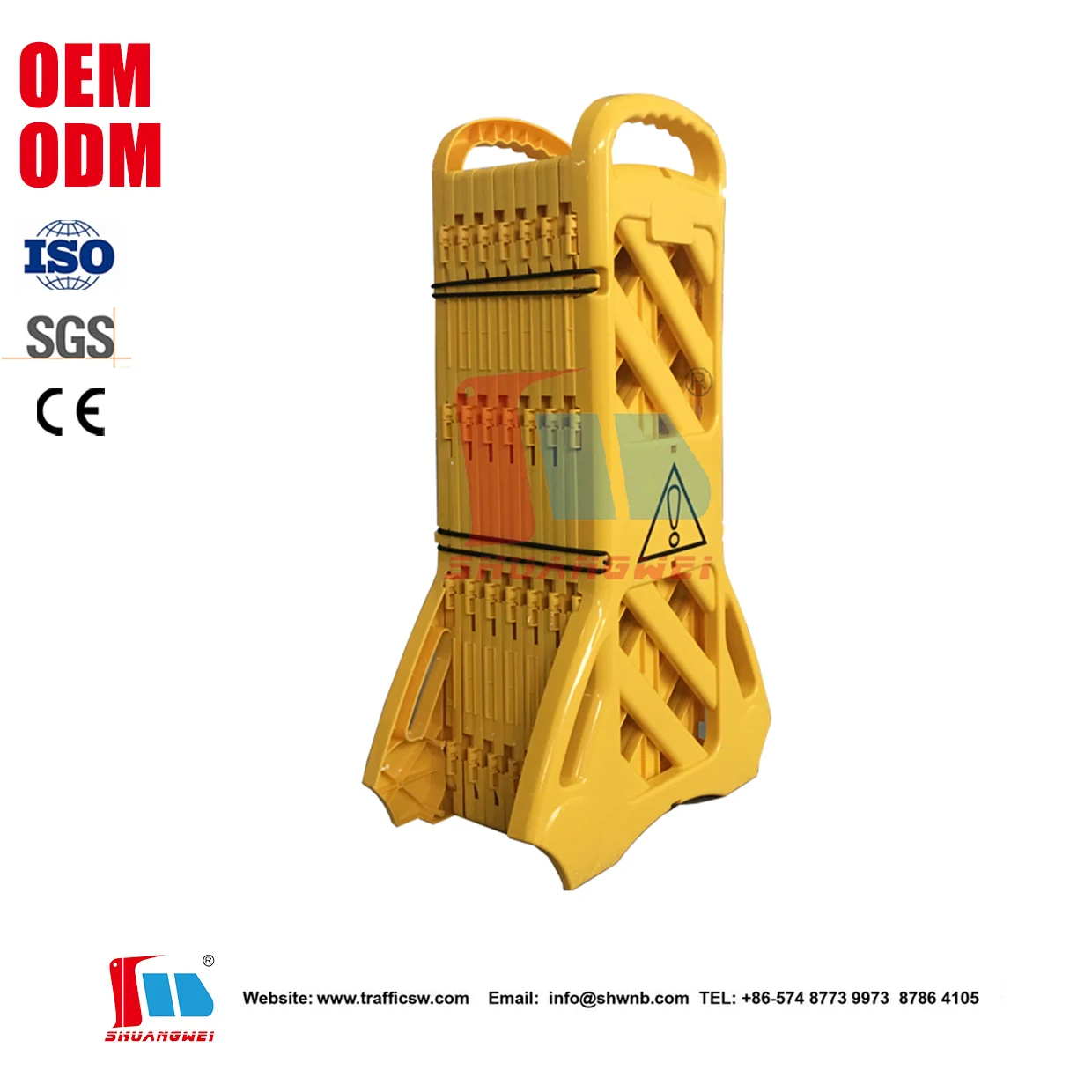 Scratch Resistant Compact Sturdy Pp Retractable Traffic Fence Warning Foldable Plastic Traffic Barrier With Detachable Castors