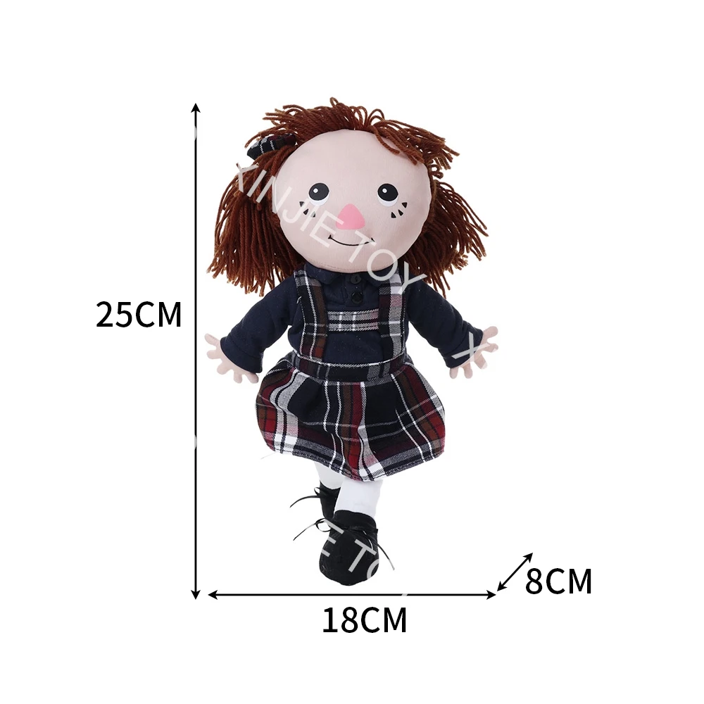Custom cartoon Couples doll plush toy newly designed plush 25CM girl standing doll toys with suspender skirt t-shirt