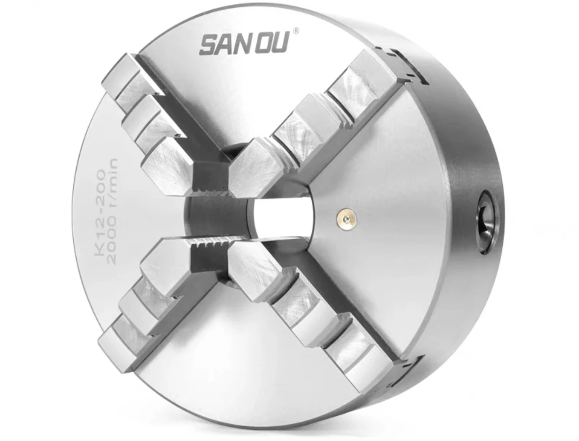 Special price SANOU brand 4-jaw claw linkage K12 160MM through-hole self centering manual chuck for lathe