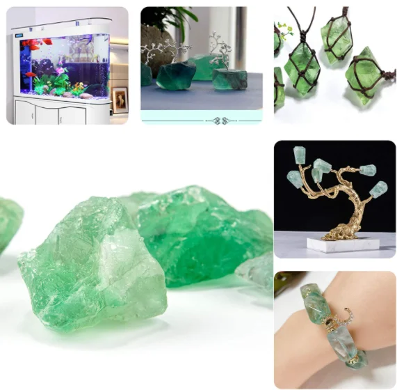 High quality natural rough green fluorite quartz crystal stones raw healing crystal gemstone for sale