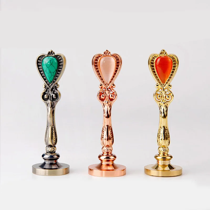 JPS Factory Sealing Wax Stamp Custom Logo Pattern Handle Wax Seal Stamp For Envelope Wedding Gift Card Invitation