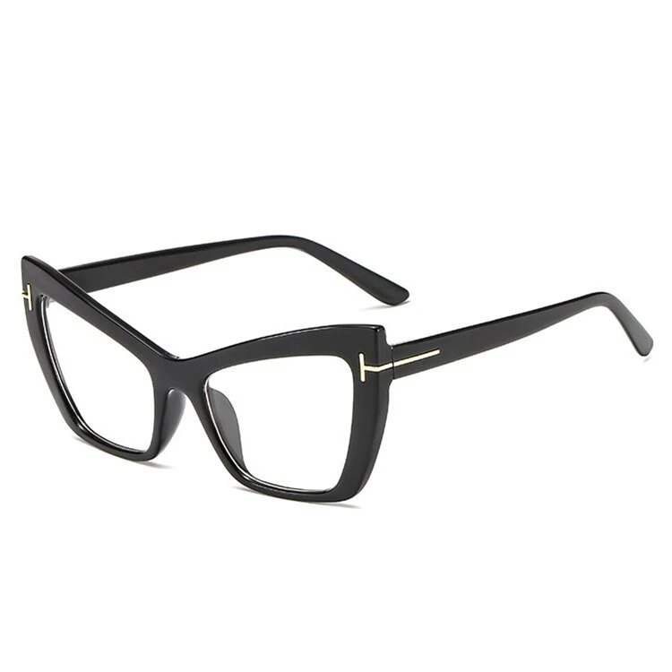  China Wholesale Latest Model Funky Eyewear 2021 Optical Eyeglasses Frames Spects Spring Hinge Women Large Cateye Glasses