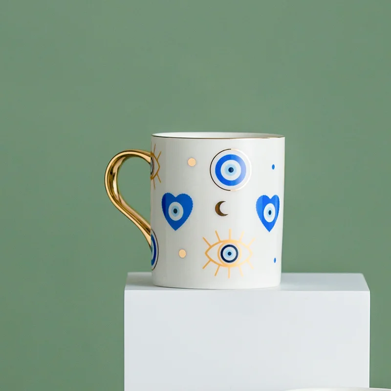style creative evil eyes design decorative own design ceramic water mug luxury porcelain coffee cups