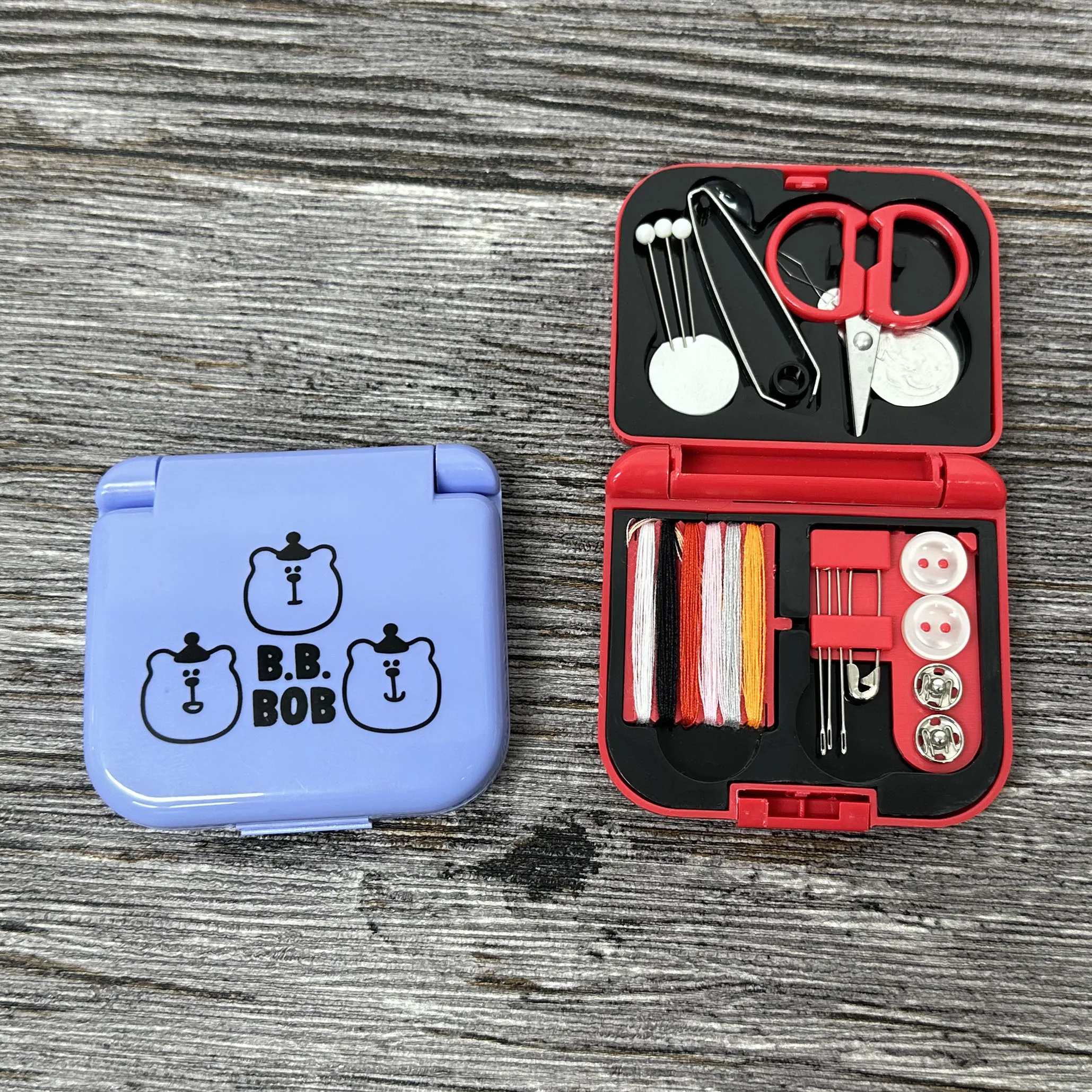 Mini Folding Sewing Box, Customized Logo Promotional Sewing Kit for Hotel and Travel Agency