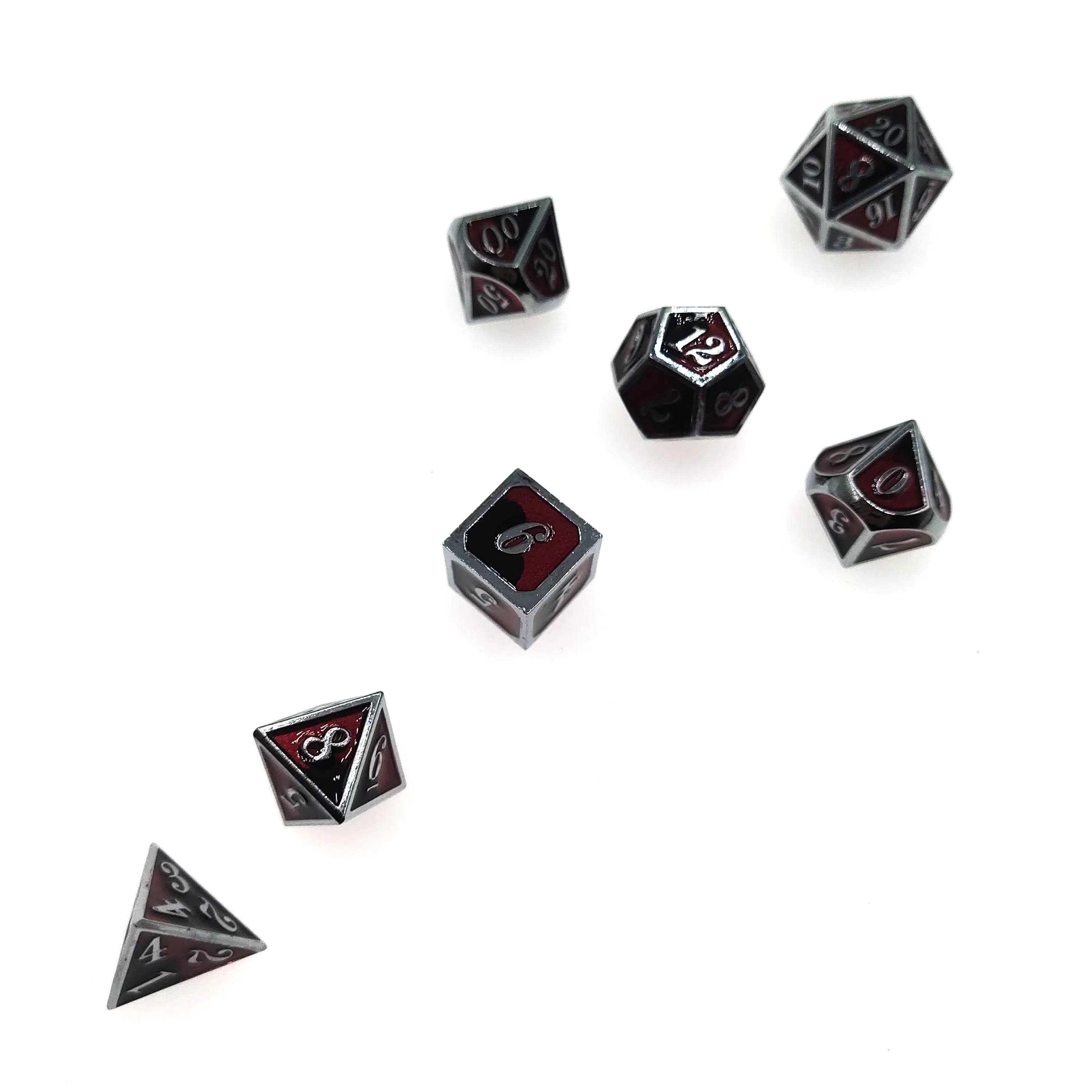 2023 цветные металлические кости новый дизайн многогранные 7 шт. DnD RPG MTG Games D4 D6 D8 D10 D % D12 D20 Набор кубиков