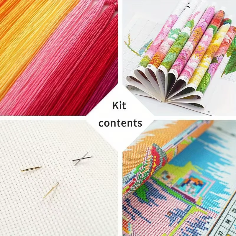 NKF Lotus(4)(whole Picture) Embroidery Thread DMC Floss Wholesale Multi Colors 100% Cotton Cross Stitch Kit