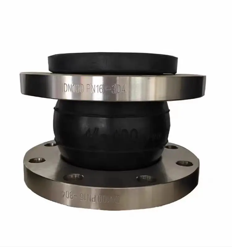 pipe flexible double sphere resilient arch rubber expansion joint bellows compensator single ball flange connection